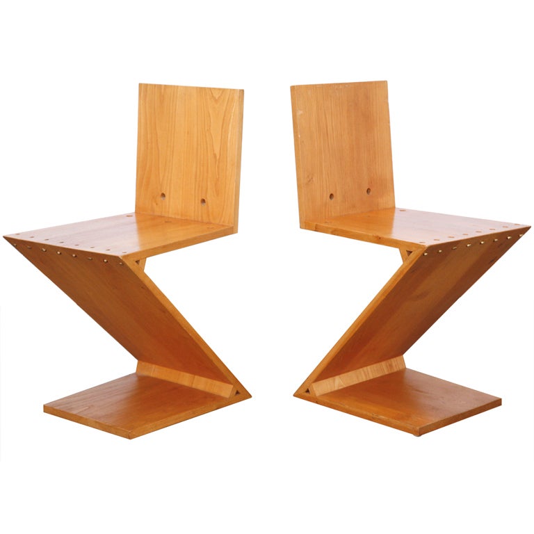 Zig-Zag Chair  by Gerrit Thomas Rietveld For Sale