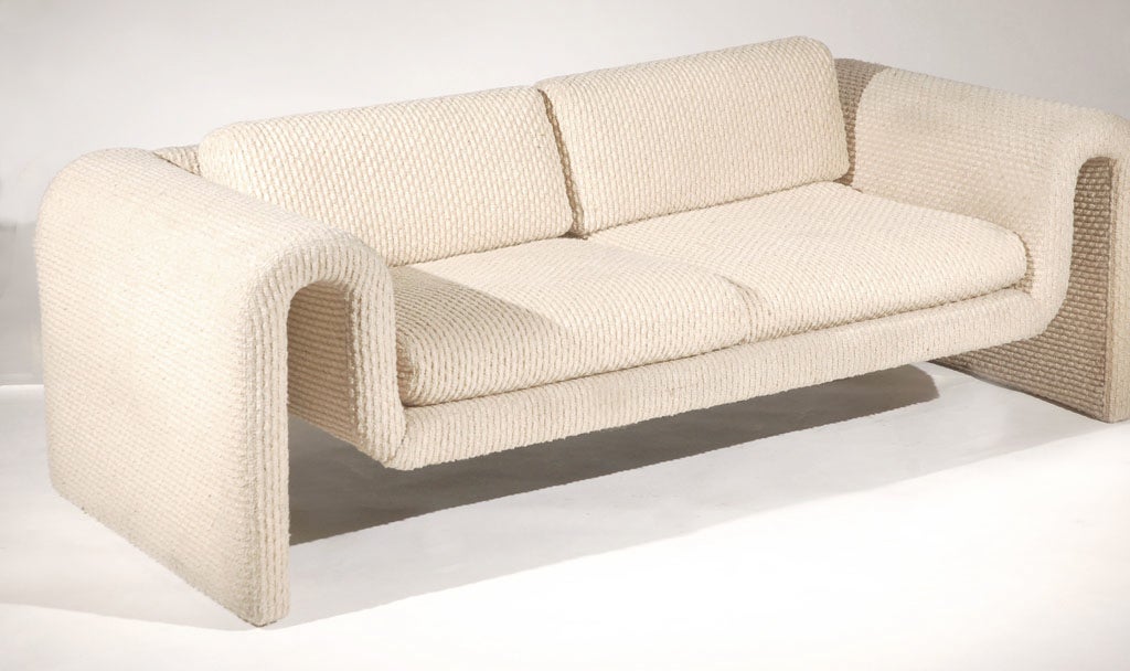 A Rare Sofa by Steve Leonard for Brayton International USA,1974. A Rare and beautiful sofa in cream chenillen from the 