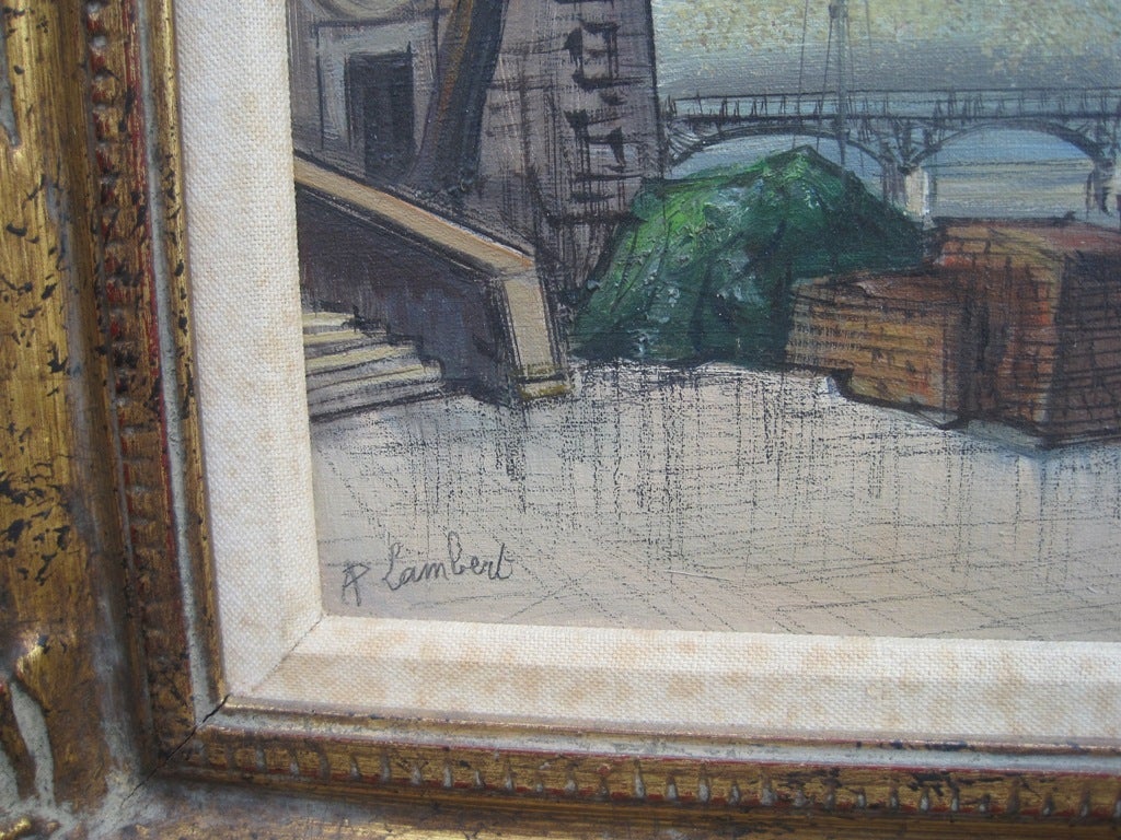 French Parisian Scene by A Lambert For Sale