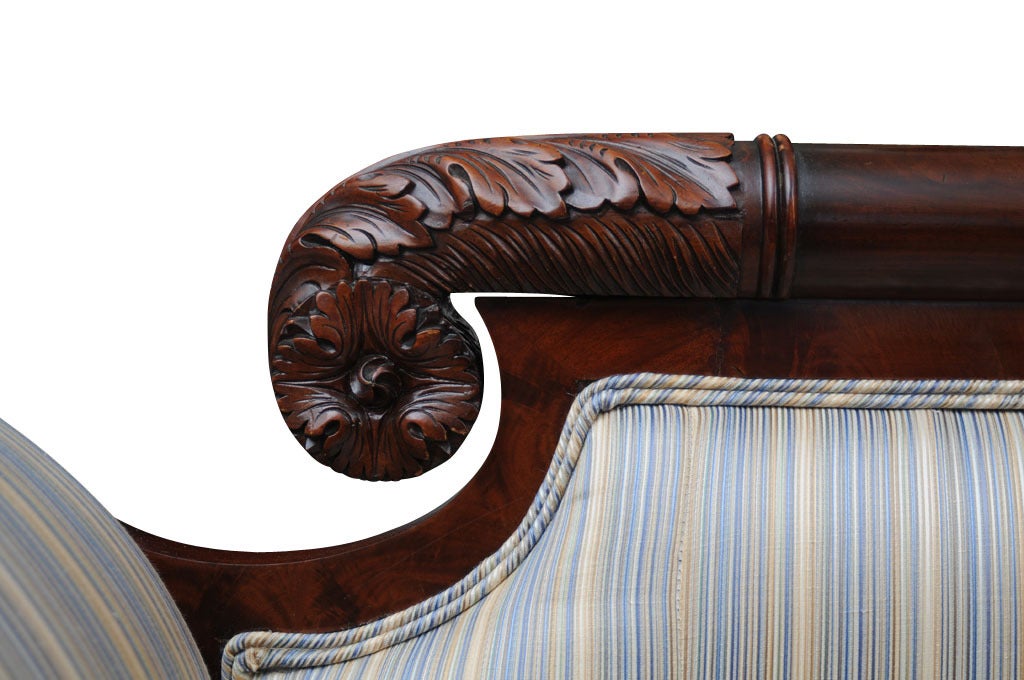 American Hand Carved Mahogany Sofa, Settee, 19th Century 4