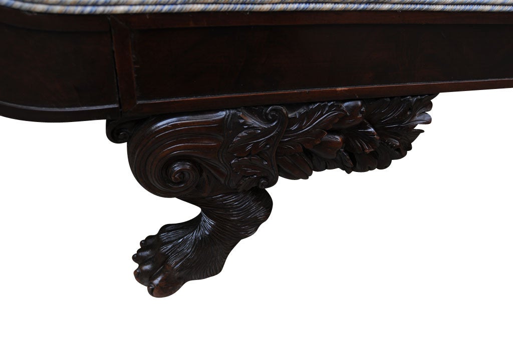 American Hand Carved Mahogany Sofa, Settee, 19th Century 5