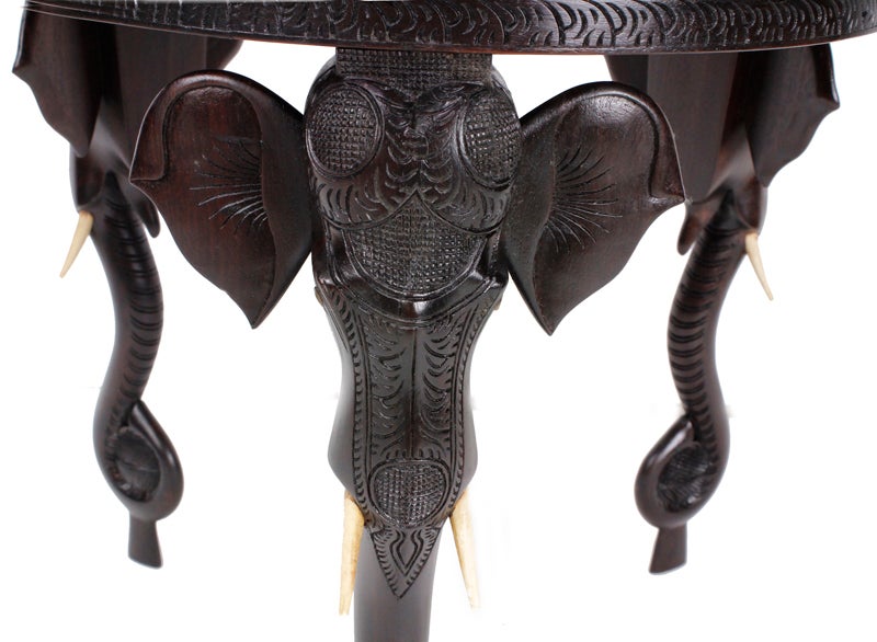 A Pair of Anglo Indian Carved Tables In Good Condition In Palm Beach, FL