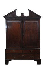 English Mahogany Linen Press, Armoire, Cabinet, 19th Century In Good Condition For Sale In West Palm Beach, FL