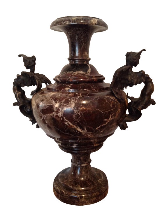 Renaissance, Sculpture, Style Marble &  Bronze Urn w/Carytids, 19th century