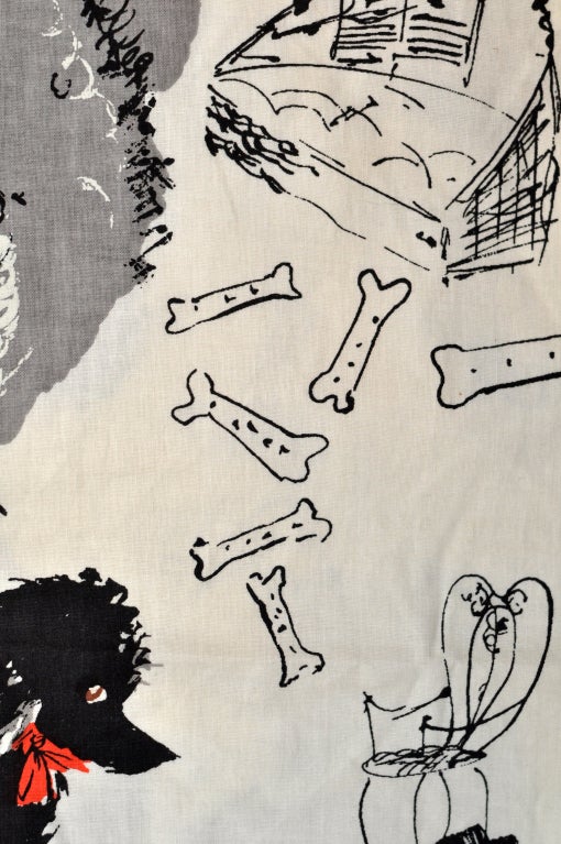 Mid-20th Century Vintage Poodle Fabric by Lee Jofa For Sale