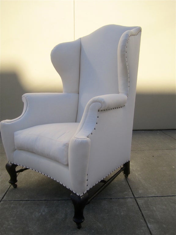 English Gorgeous Wingback Chair on Castors