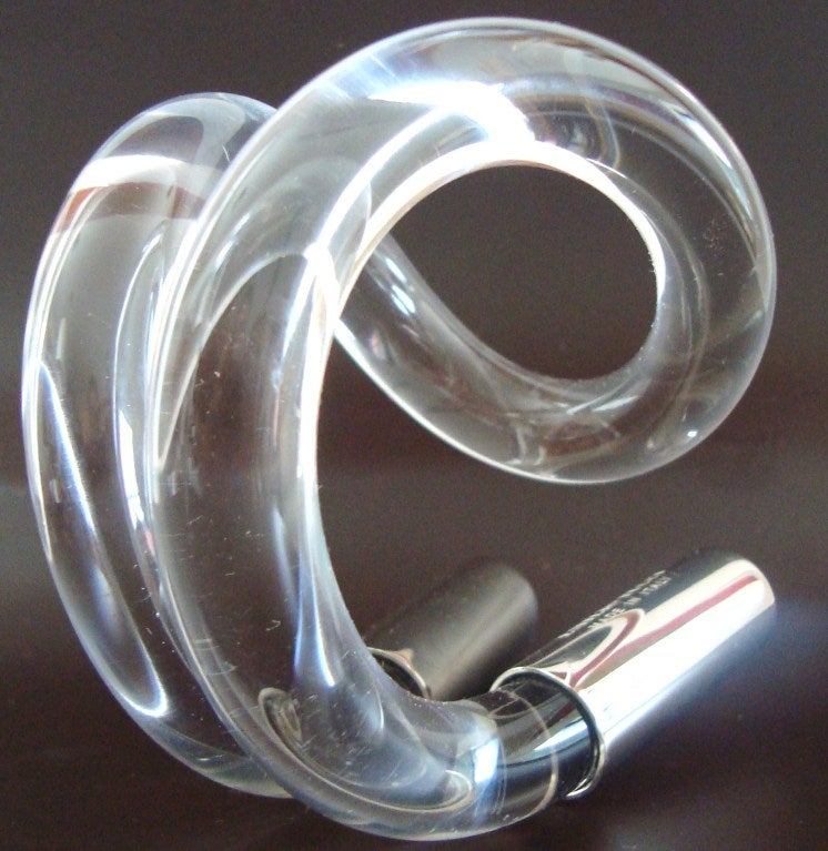 Italian Vintage Pucci Lucite and Silver Cuff For Sale