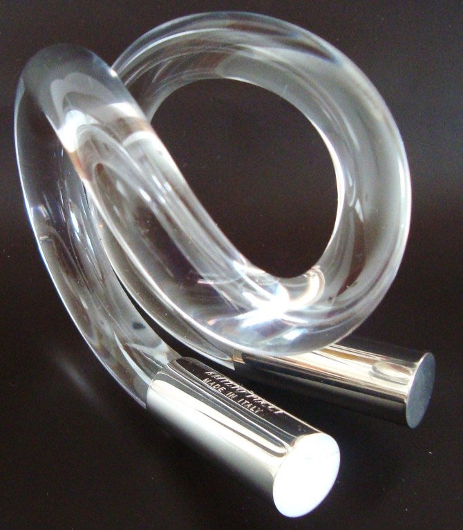 20th Century Vintage Pucci Lucite and Silver Cuff For Sale
