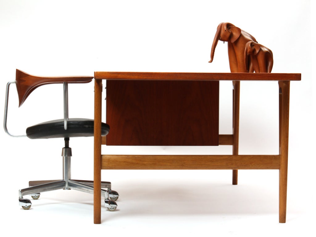 desk by Hans J. Wegner and Johannes Hansen In Good Condition In Sagaponack, NY
