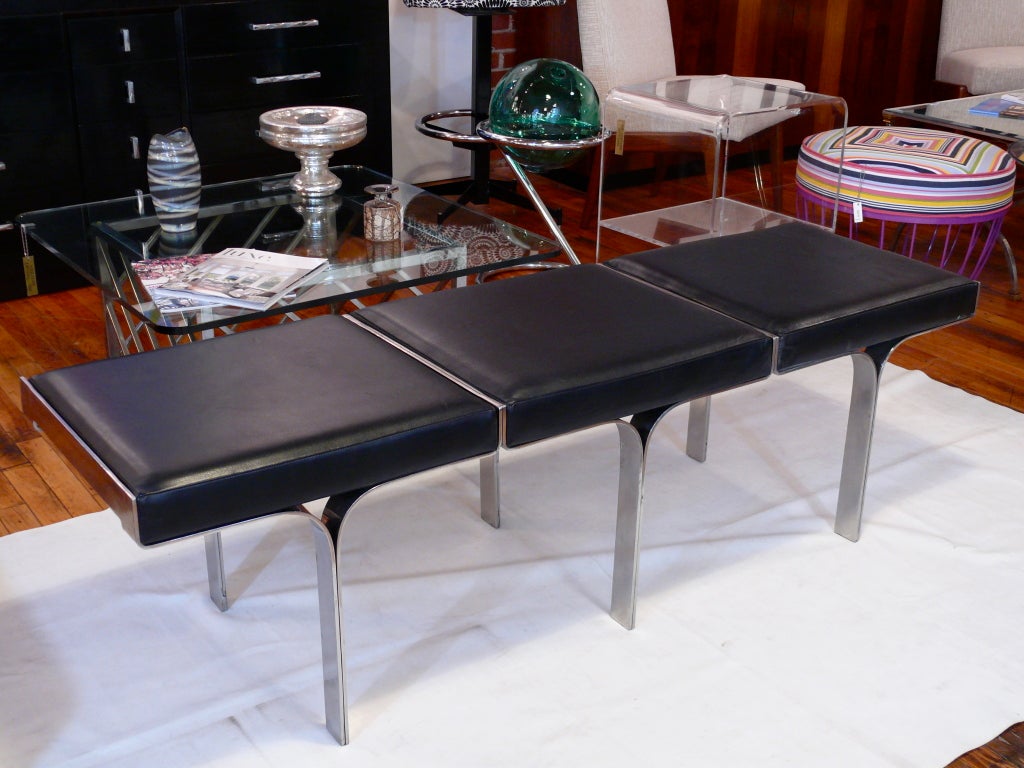 Classic three seat link bench by John Behringer for JG Designs.  Part of the permanent collection at MOMA.