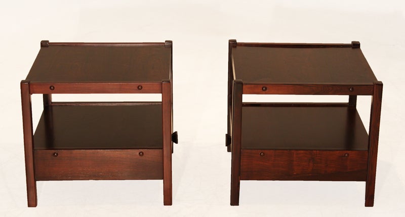 Brazilian Mid-Century Celina Moveis Covina Wood Side Tables For Sale