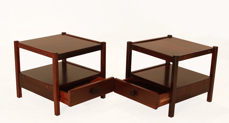 Mid-Century Celina Moveis Covina Wood Side Tables In Good Condition For Sale In Los Angeles, CA