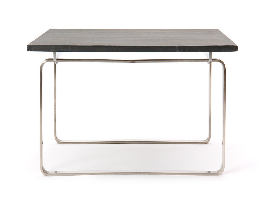 Scandinavian Modern Steel Low Table by Hans J. Wegner