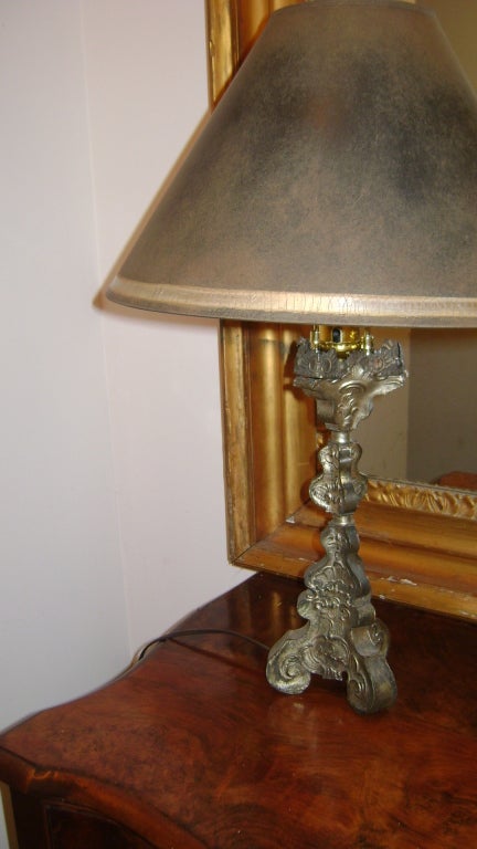 Gustavian Antique 19th century Altar Candlestick Lamp