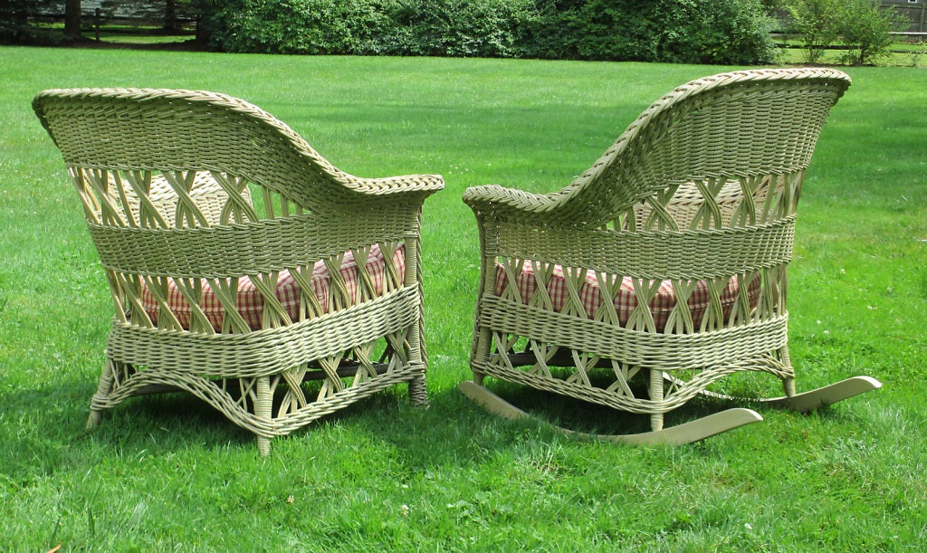 American Matching Pair Bar Harbor Wicker Armchair/Rocker