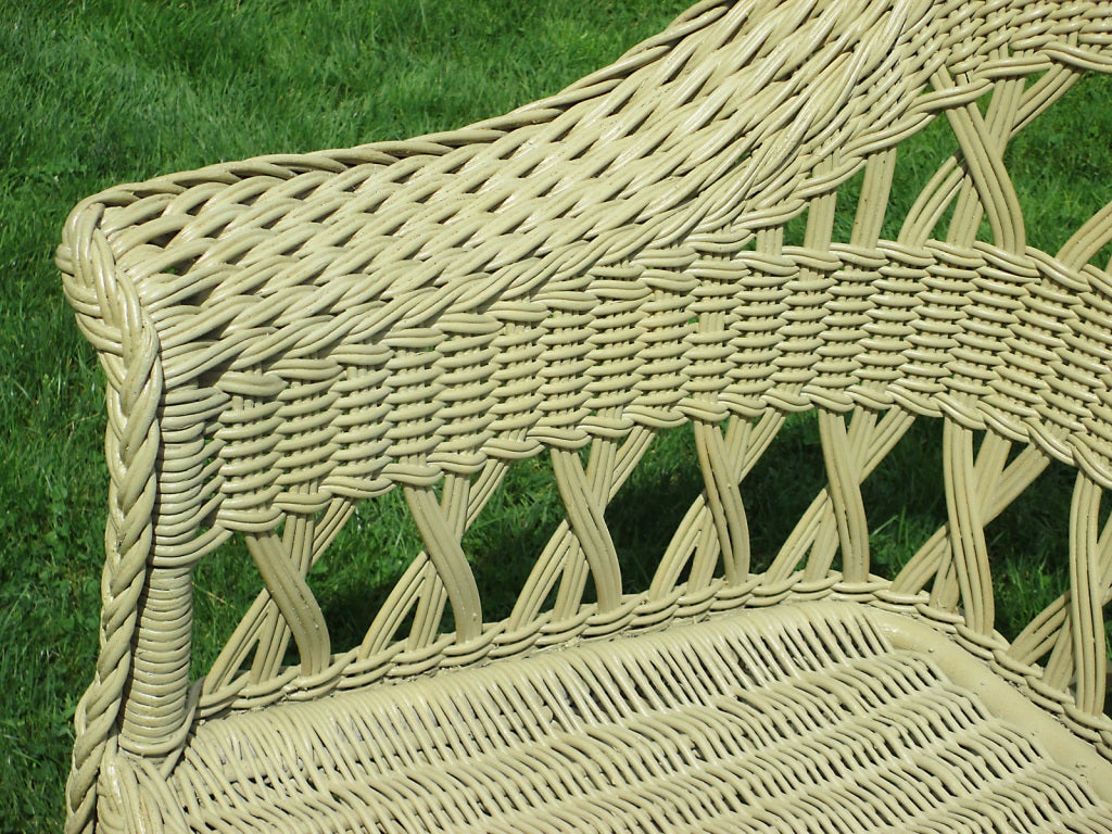 20th Century Matching Pair Bar Harbor Wicker Armchair/Rocker