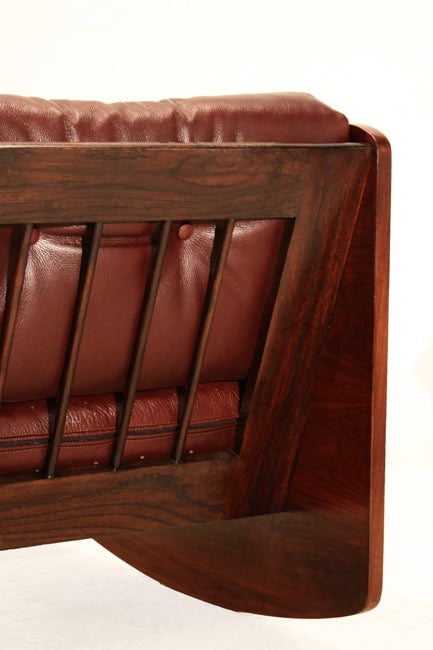 Rosewood and Leather Rocking Chair 1