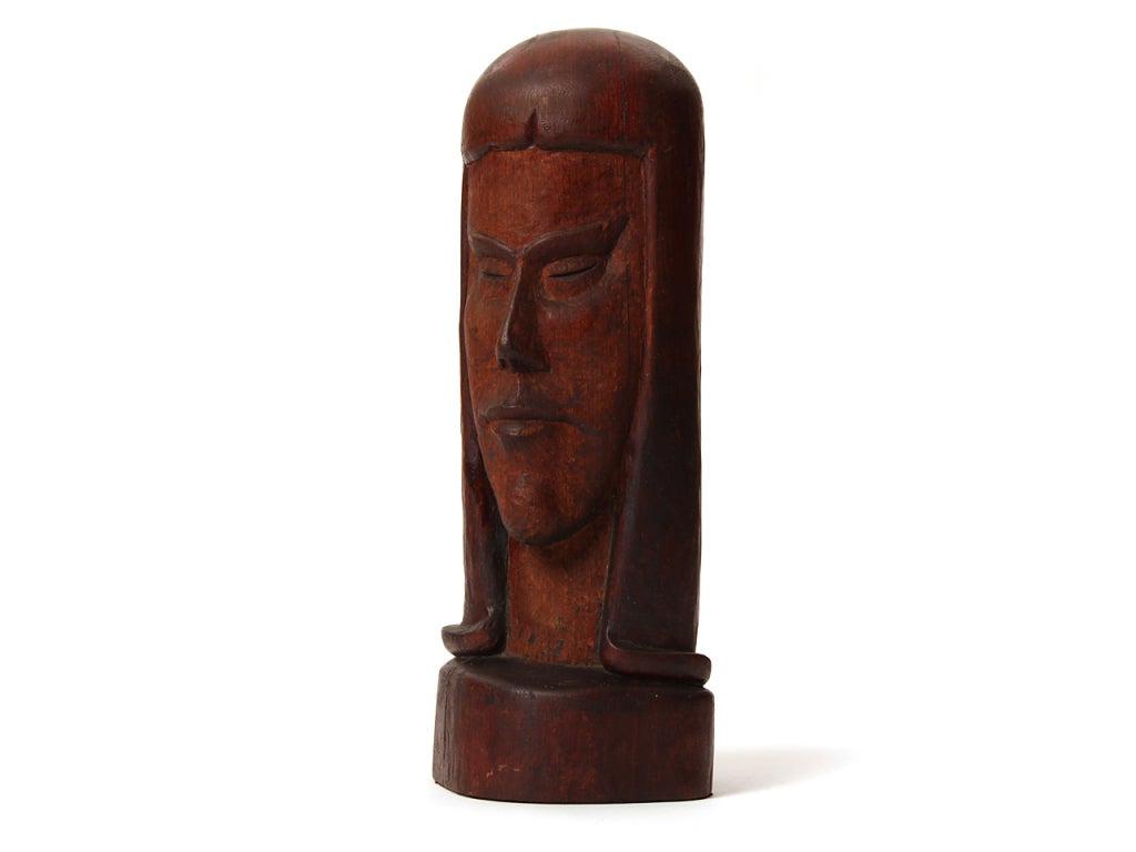 American Craftsman Female Carving For Sale