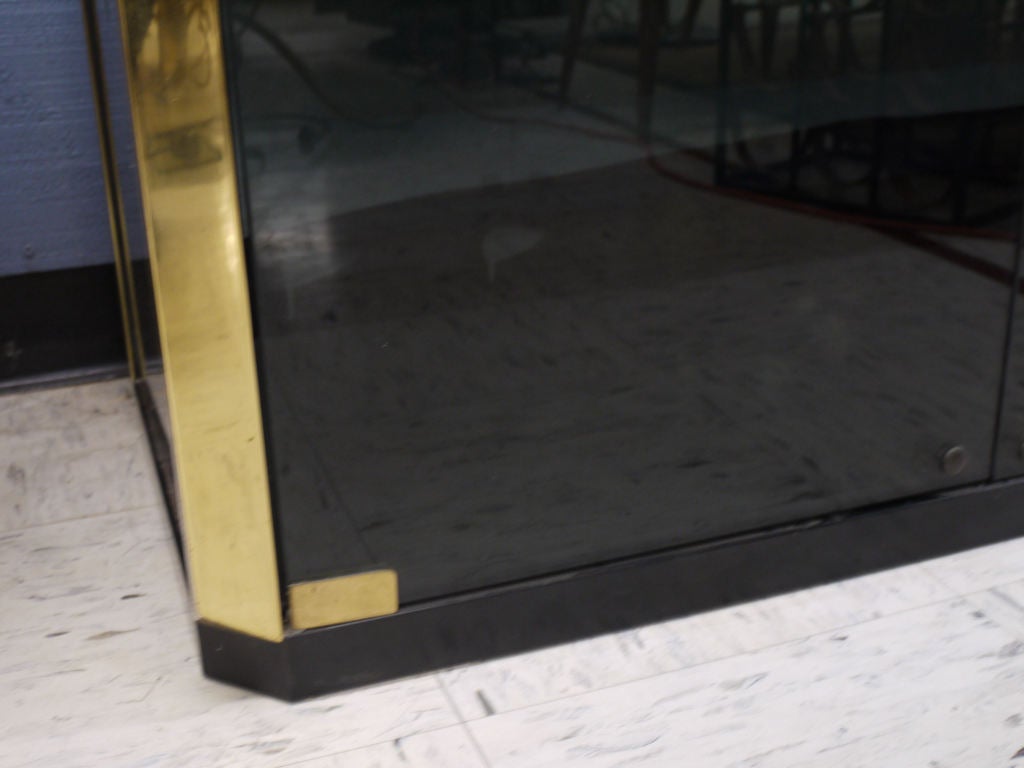 Pair of Mario Sabot Grey Glass Vitrines In Good Condition For Sale In Kilmarnock, VA