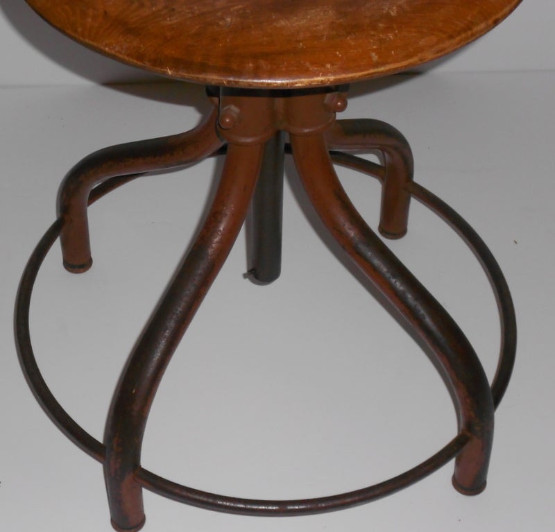 Vintage Drafting Stools; adjustable heights; two are available