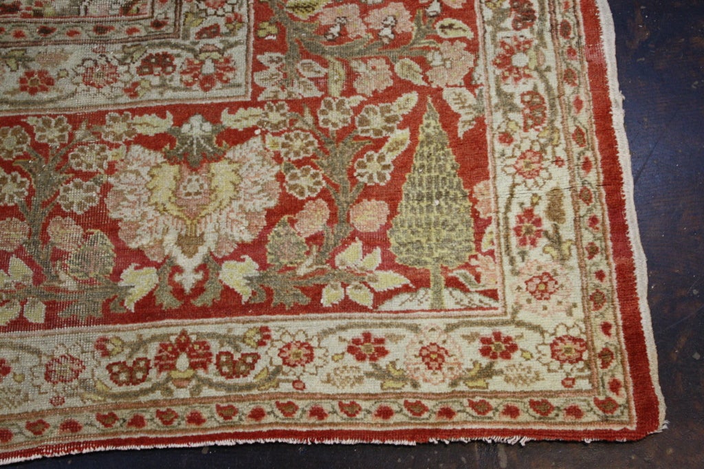 Wool Haji Khalili Antique Persian Tabriz Rug with Tudor Manor House Style For Sale