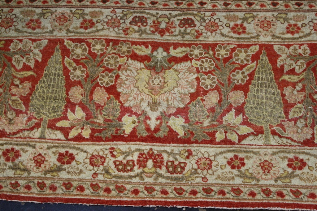 Haji Khalili Antique Persian Tabriz Rug with Tudor Manor House Style For Sale 1