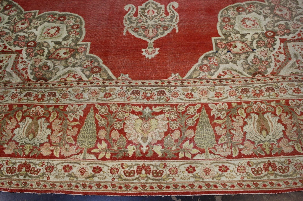Haji Khalili Antique Persian Tabriz Rug with Tudor Manor House Style For Sale 2
