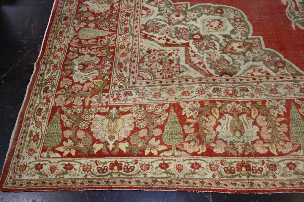 Haji Khalili Antique Persian Tabriz Rug with Tudor Manor House Style For Sale 3