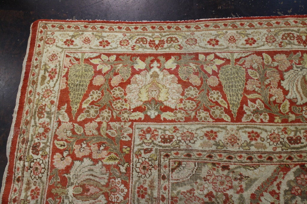 Haji Khalili Antique Persian Tabriz Rug with Tudor Manor House Style For Sale 4