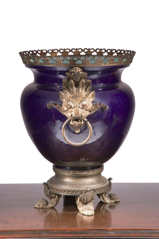 A 19th Century Cobalt Blue Jardiniere Attributed to Minton