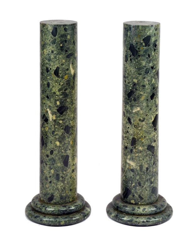 Pair of Art Deco Faux Marble Columns.