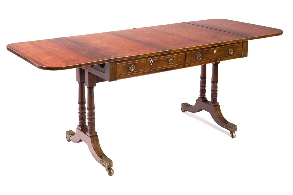 English Fine Regency Mahogany Sofa Table For Sale