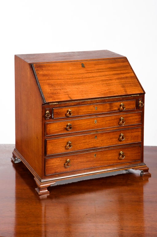 19th Century Mahogany Cabinet Maker's Sample Miniature Slant Front Desk.