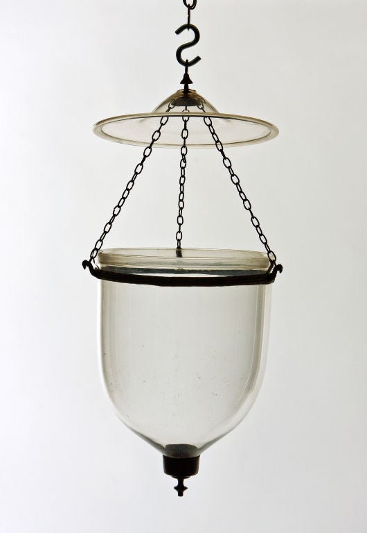 19th Century Clear Glass Anglo Indian Bell Jar Lantern In Good Condition In New York, NY