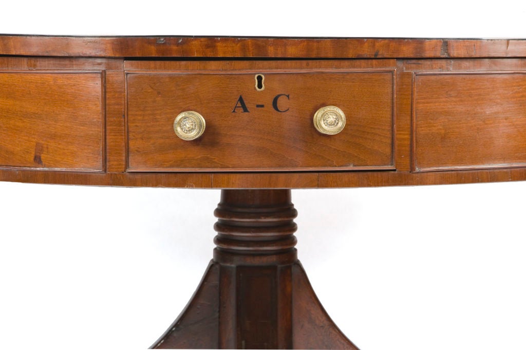 Brass Regency Mahogany Rent Table