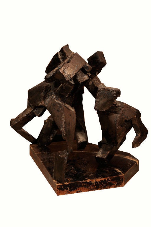 Welded 1970s Brutalist Steel Sculpture For Sale