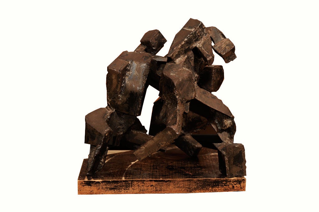 1970s Brutalist Steel Sculpture In Good Condition For Sale In New York, NY