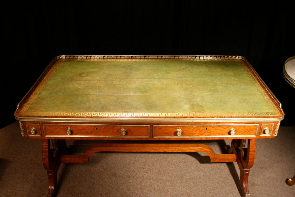 British Exceptional Regency Partridgewood Writing Table. Circa 1810