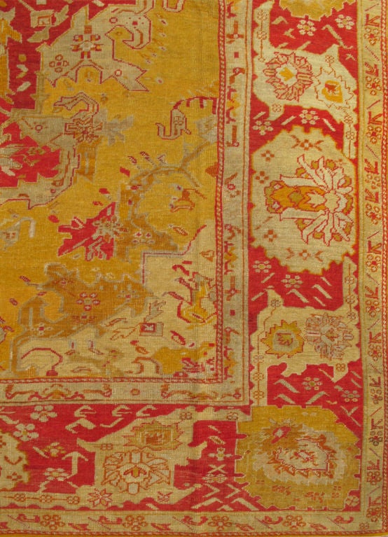 Turkish Gorgeous Antique Oushak Carpet