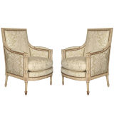 Pair of Painted Directoire Style Bergère Chairs