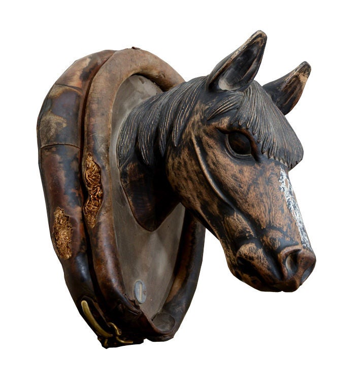 Antique Carved Wooden Horse Head Trade Sign For Sale