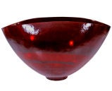 Italian Mid Century Deep Red Murano Glass Bowl