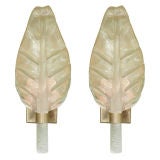 Mid Century Pair of Murano Glass Sconces by Barovier and Toso