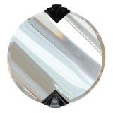 Vintage Art Deco Mirror with Lacquered Fan Detailing