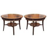Pair of Regency Style Ebonized Circular Tables