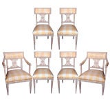 Antique Set of Six Swedish Painted Dining Chairs.