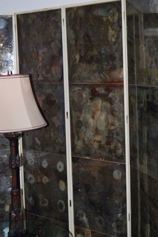 American Samuel Marx Oxidized Mirror Screen from the LeRoy Estate For Sale