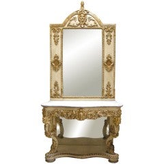 Louis XIV Style Mirror & Console (GMD#2054AB)