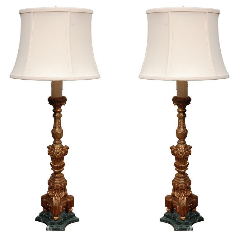 Pair of Prickets as Table Lamps
