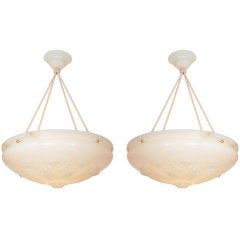 Pair of Alabaster Light Fixtures